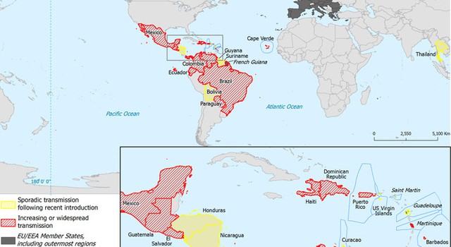 Danh sách 31 quốc gia lây nhiễm virus Zika quoc gia nhiem virus zika 2
